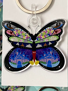 Acrylic Happiest butterfly keychain