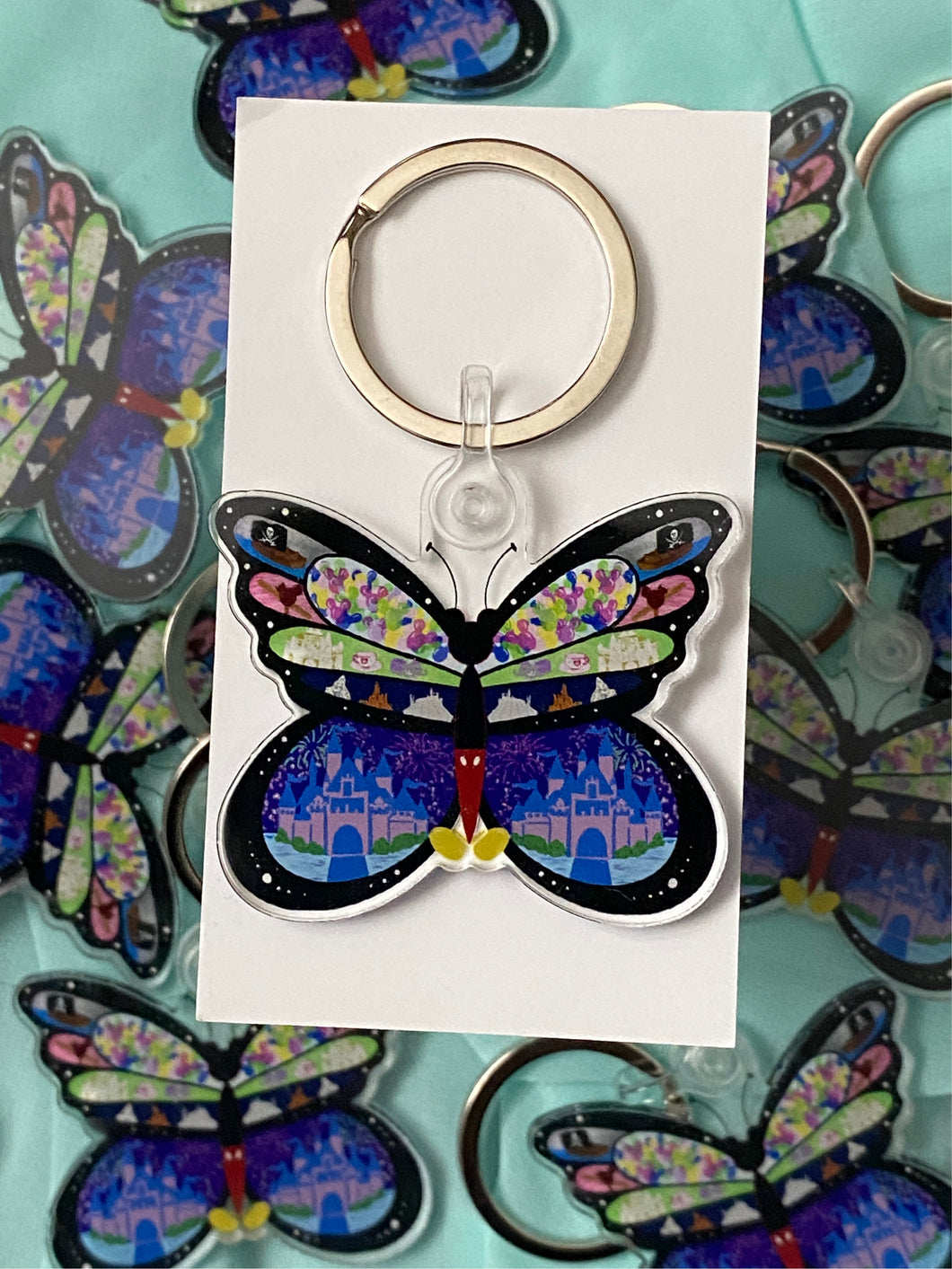 Acrylic Happiest butterfly keychain